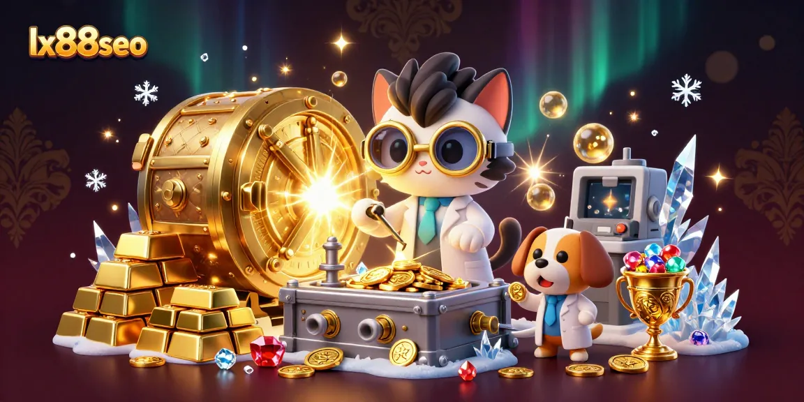 Engage in the excitement at lx88seo with vibrant illustrations of a mad scientist cat and dog in a casino.