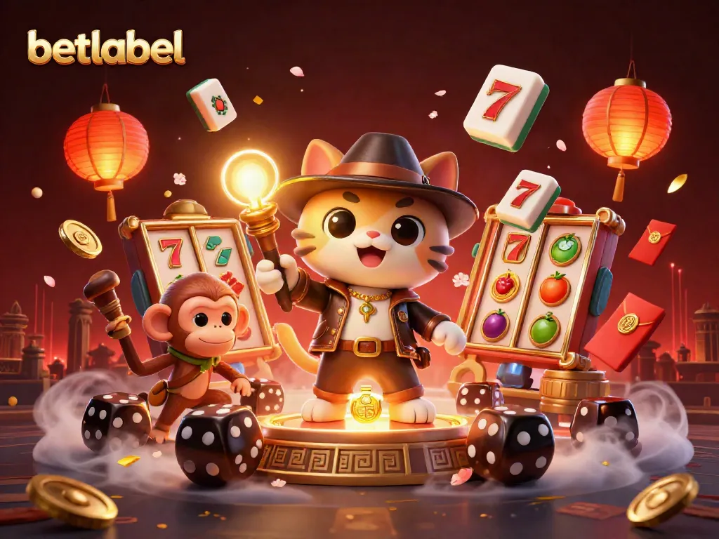 Win big with BetLabel in a vibrant online casino scene featuring dynamic gameplay elements.